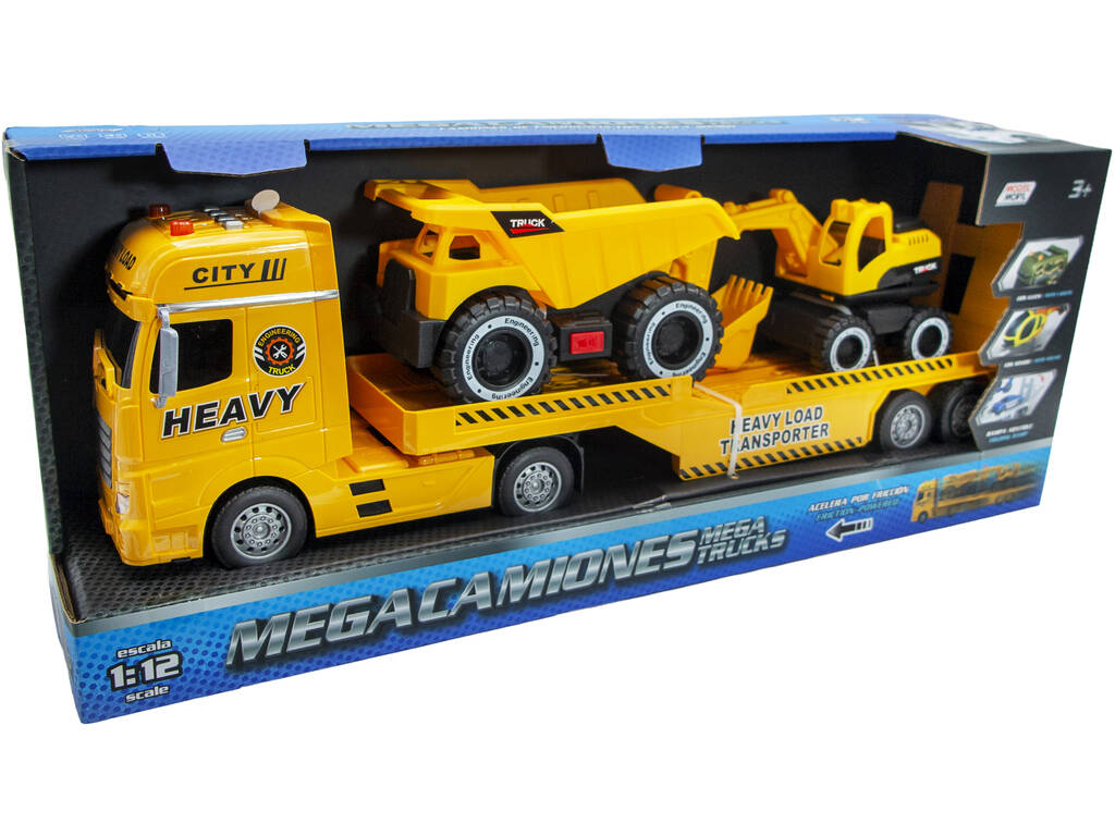 Méga-camion de travaux publics de 55 cm avec benne basculante et pelleteuse