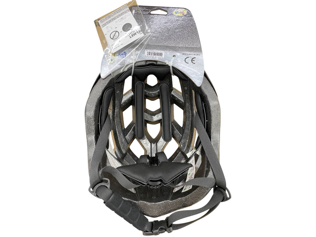 Capacete Desportivo Vermelho e Preto Tamanho L com Luzes LED