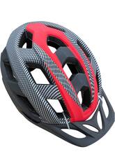 Casco sportivo rosso e nero taglia L con luci LED