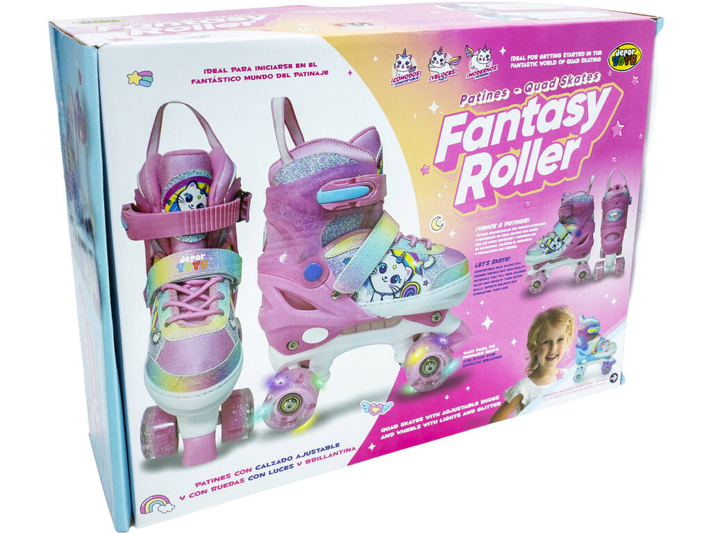 Patines Fantasy Roller Gatito Unicornio Talla 31-34