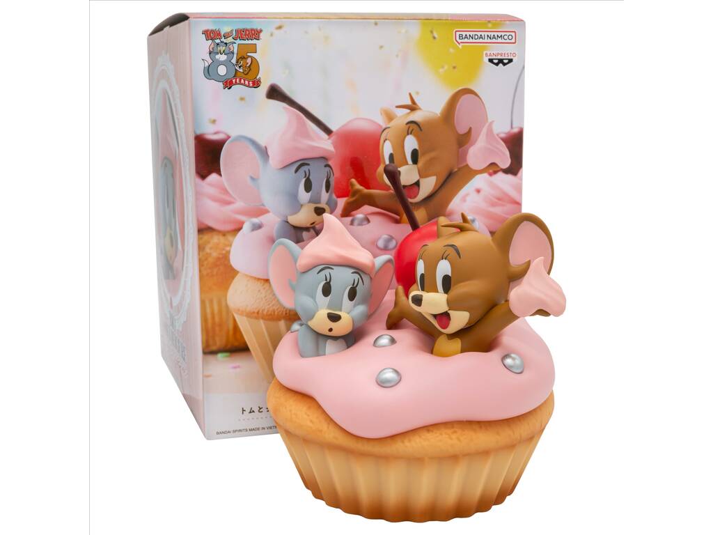Tom e Jerry 85 Aniversário Big Sofvifigure Figura Sweet Cupcake 12 cm