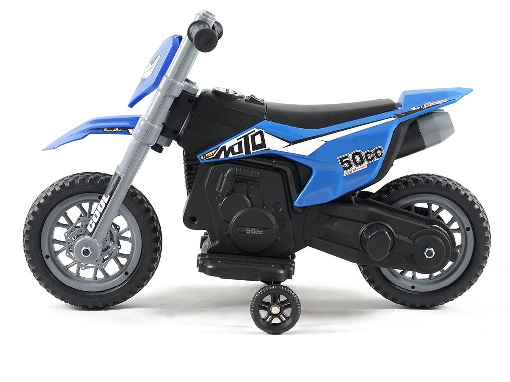 Moto a batteria blu da 6V con rotelle