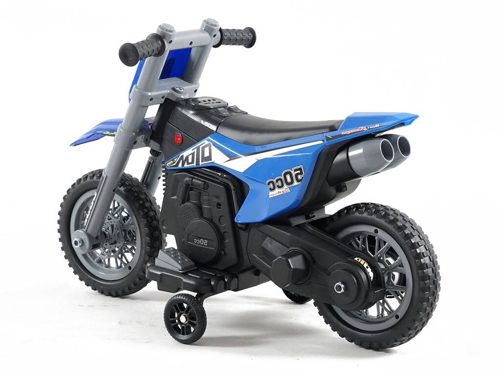 Moto a batteria blu da 6V con rotelle