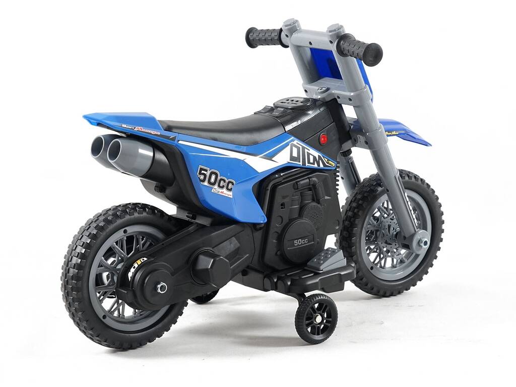 Moto a batteria blu da 6V con rotelle
