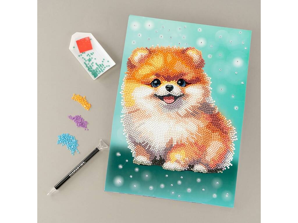 Diamantiny Decora con Gemas Perrito Volpino