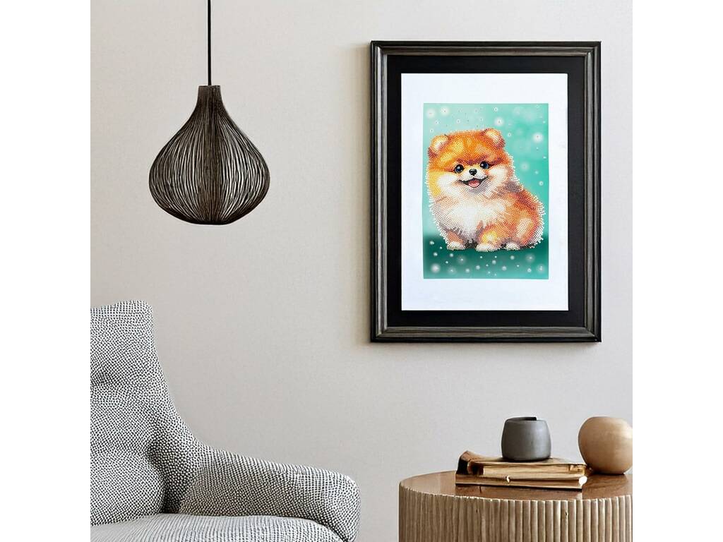 Diamantiny Decora con Gemas Perrito Volpino