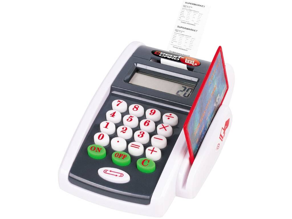 Kartenterminal mit Taschenrechner und Karten