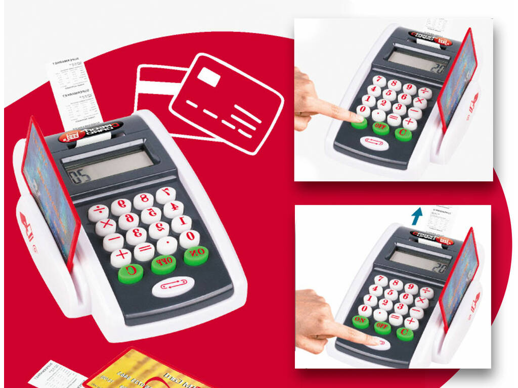 Kartenterminal mit Taschenrechner und Karten