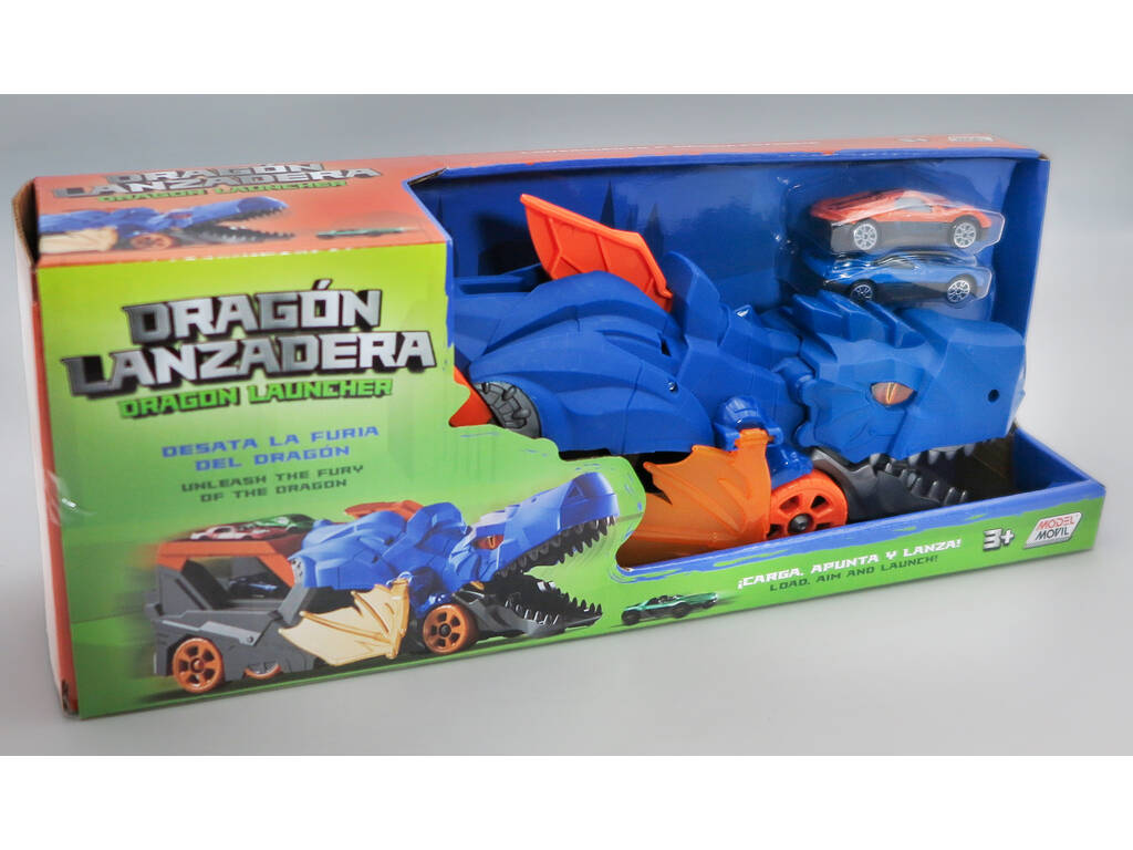 Dragón Lanzadera Vehículo Azul con 2 Coches