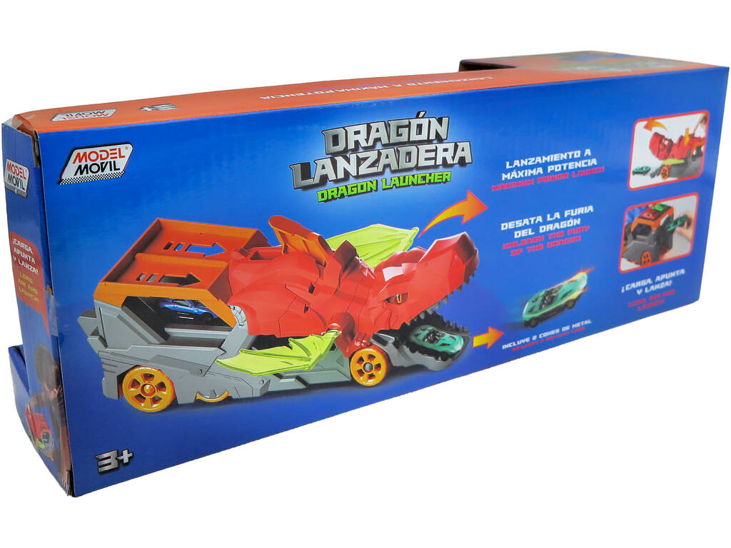 Dragón Lanzadera Vehículo Rojo con 2 Coches