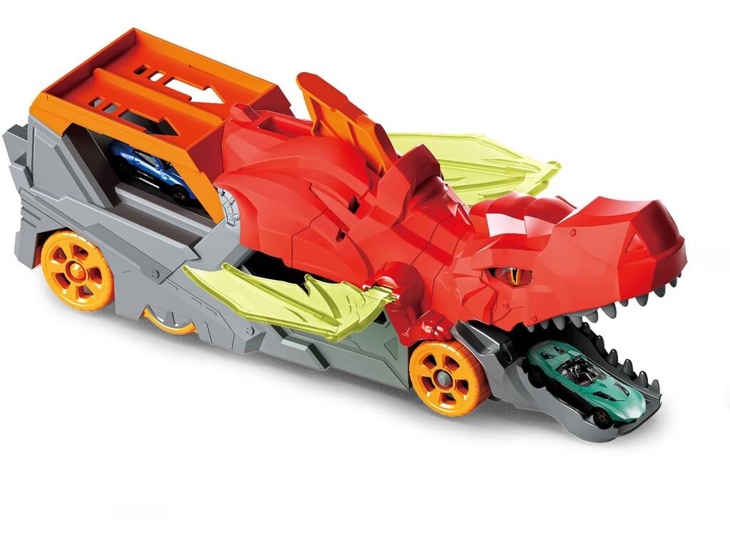 Dragón Lanzadera Vehículo Rojo con 2 Coches