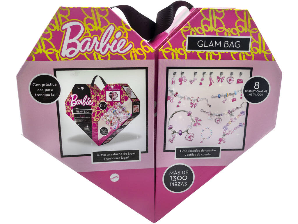 Barbie DIY Estuche de Joyería Glam Bag 3 en 1