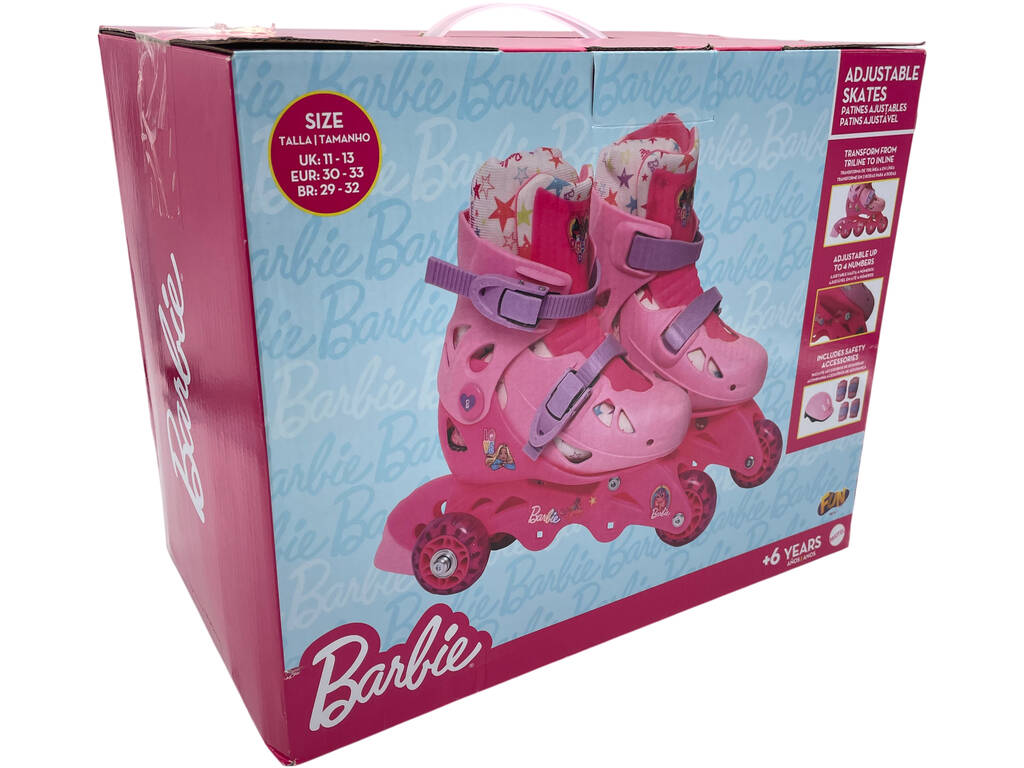 Barbie Patines Convertibles y Ajustables Talla 30-33 con Accesorios