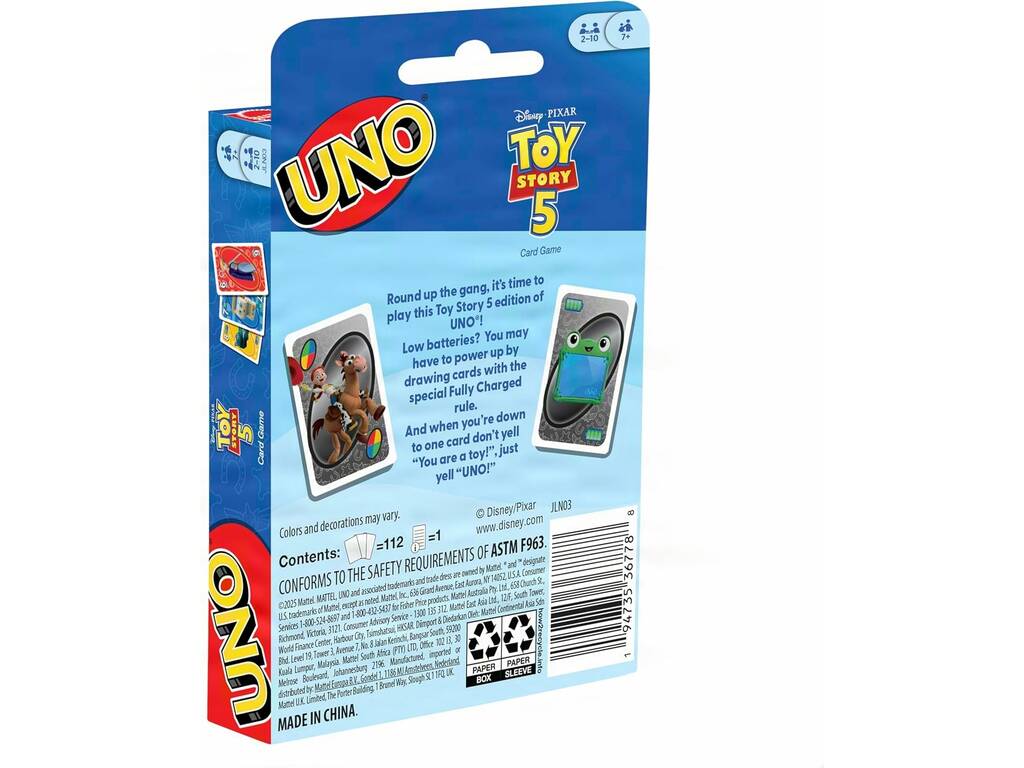 Uno Disney Pixar Toy Story 5