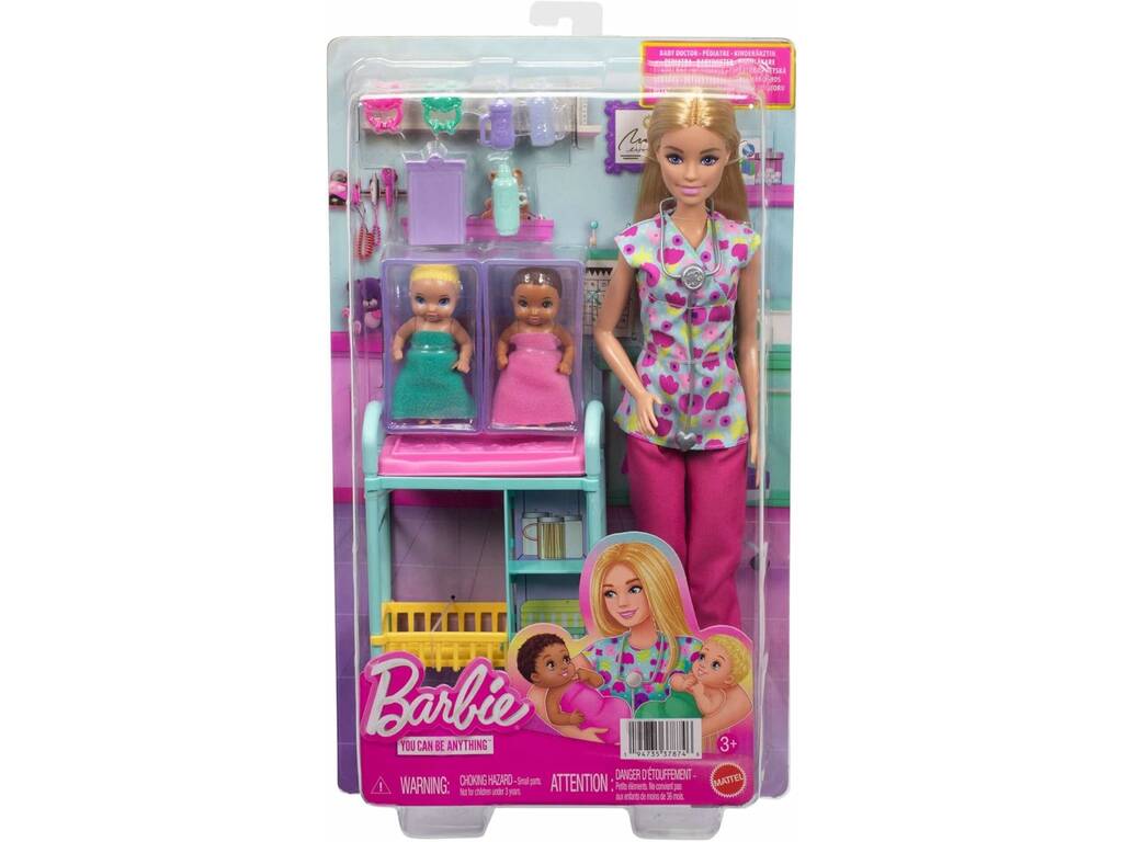 Barbie Pediatra con 2 Bebés y Accesorios