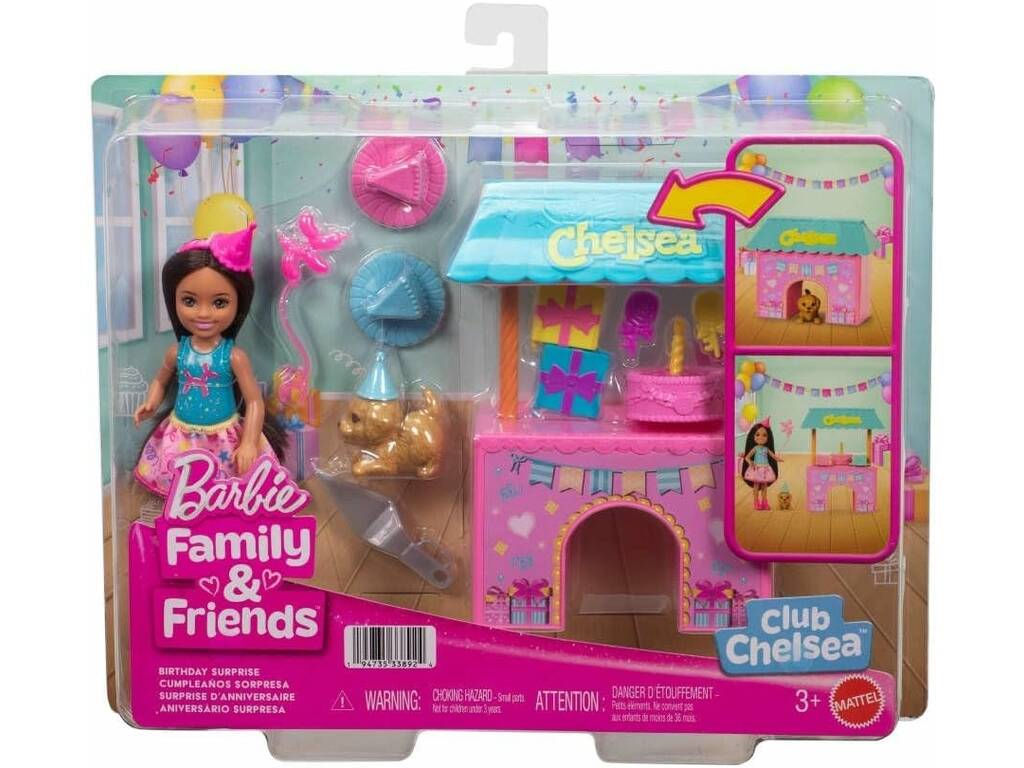 Barbie Club Chelsea Family & Friends Pack Surpresa de Aniversário
