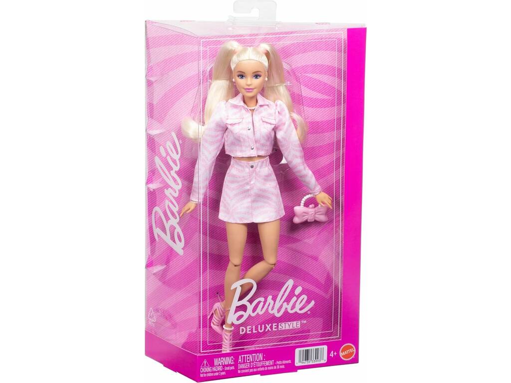 Barbie Deluxe Style Muñeca con Chaqueta Vaquera Rosa