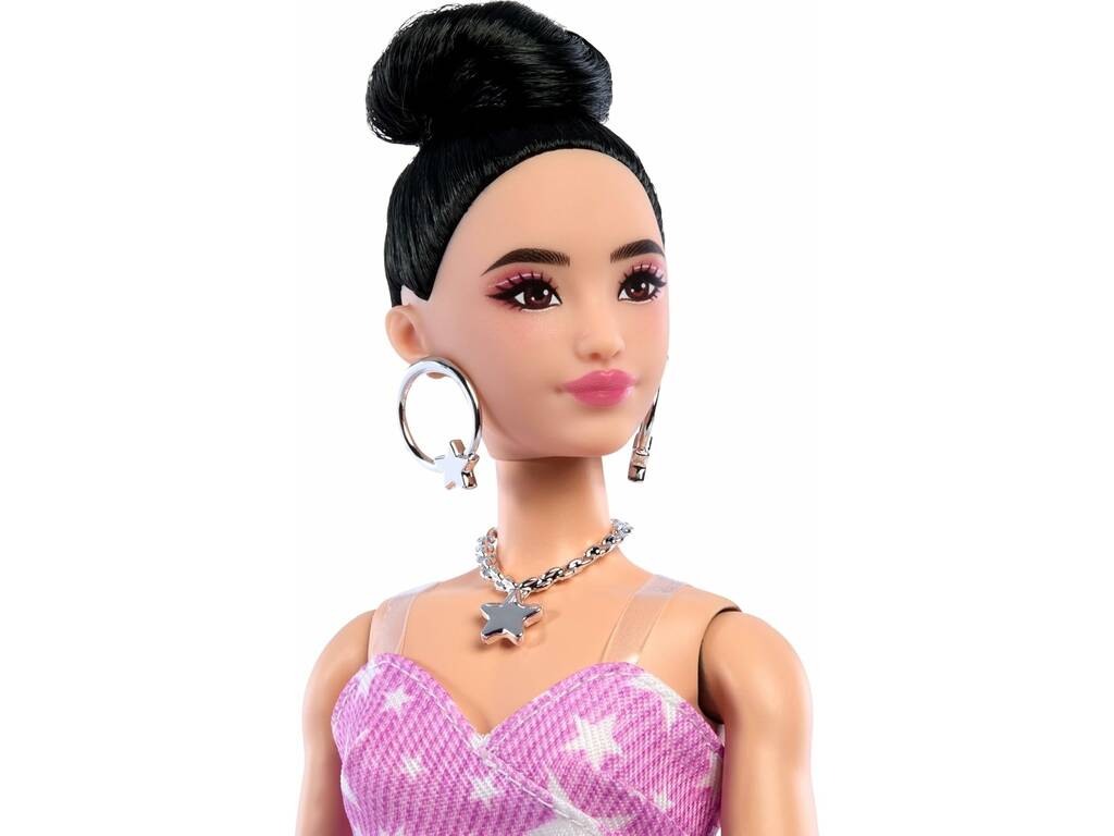 Barbie Deluxe Style Muñeca con Vestido Rosa con Estrellas