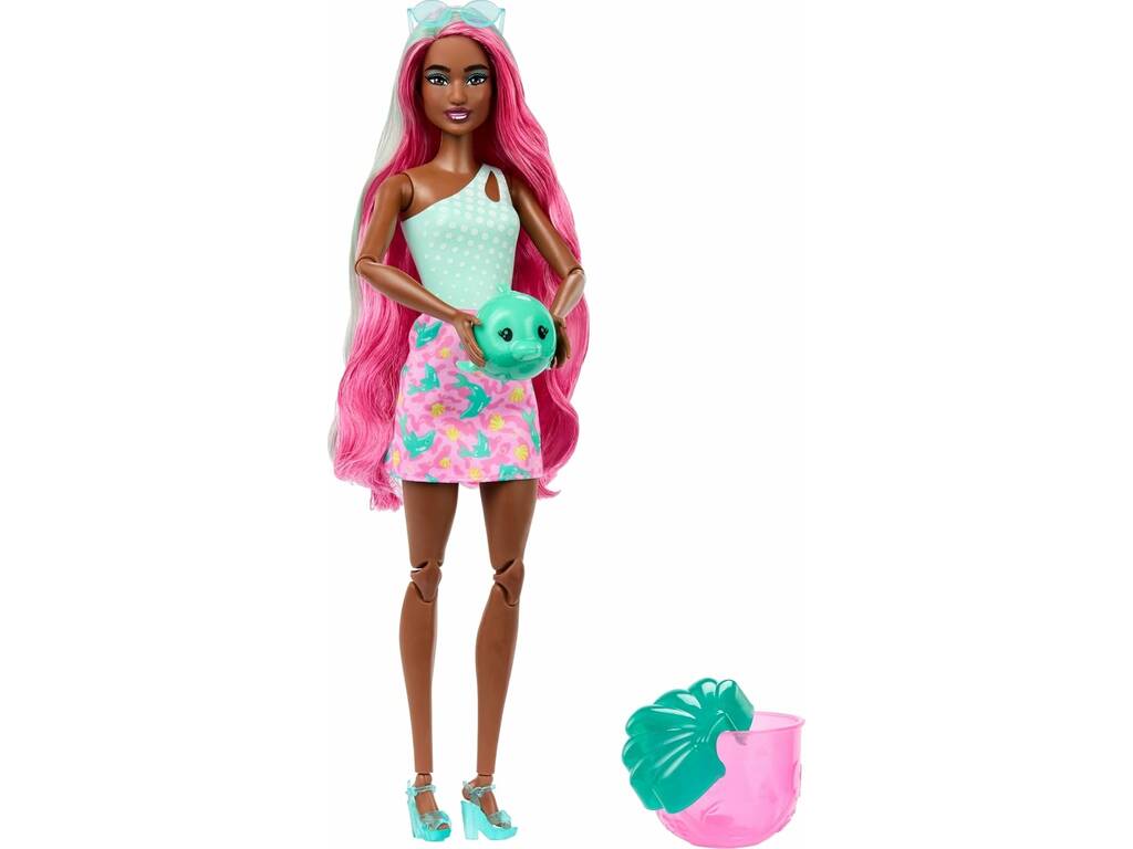 Barbie Pop Reveal Grenat de Mer Poupée avec Coupe Rose et Accessoires