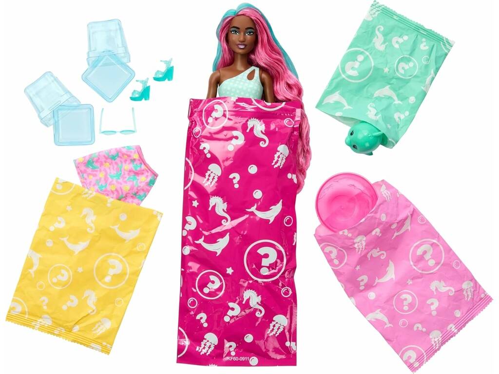 Barbie Pop Reveal Grenat de Mer Poupée avec Coupe Rose et Accessoires