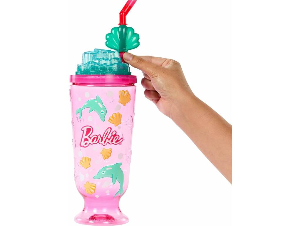 Barbie Pop Reveal Grenat de Mer Poupée avec Coupe Rose et Accessoires