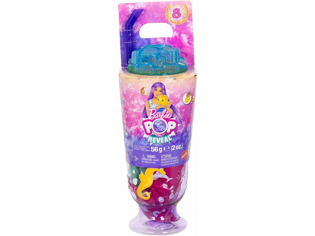 Barbie Pop Reveal Grenat de Mer Poupée avec Coupe Violette et Accessoires