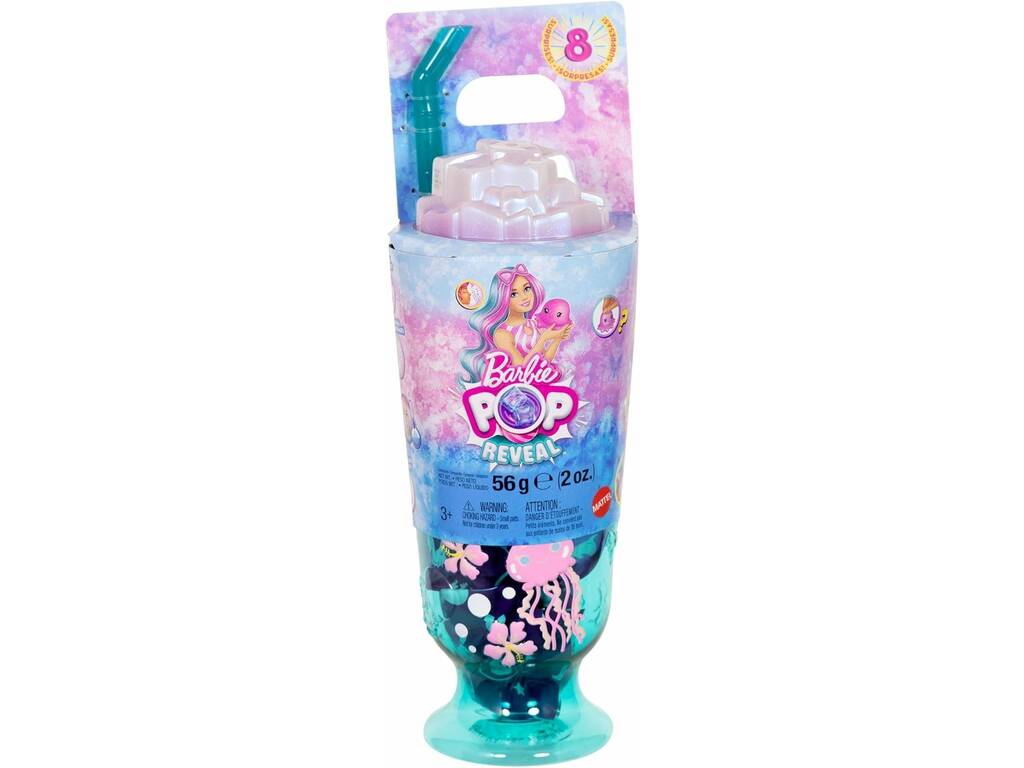 Barbie Pop Reveal Granita di Mare Bambola con Bicchiere Turchese e Accessori