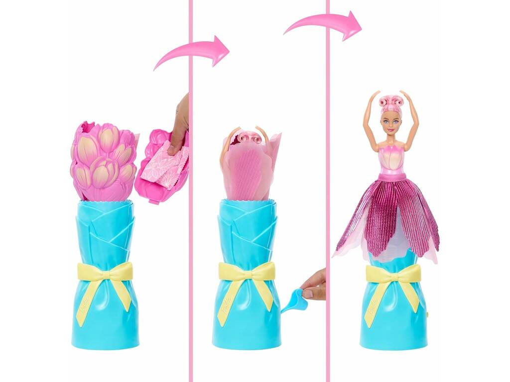 Barbie Petal Pop Muñeca Rosa con Mascota y Accesorios