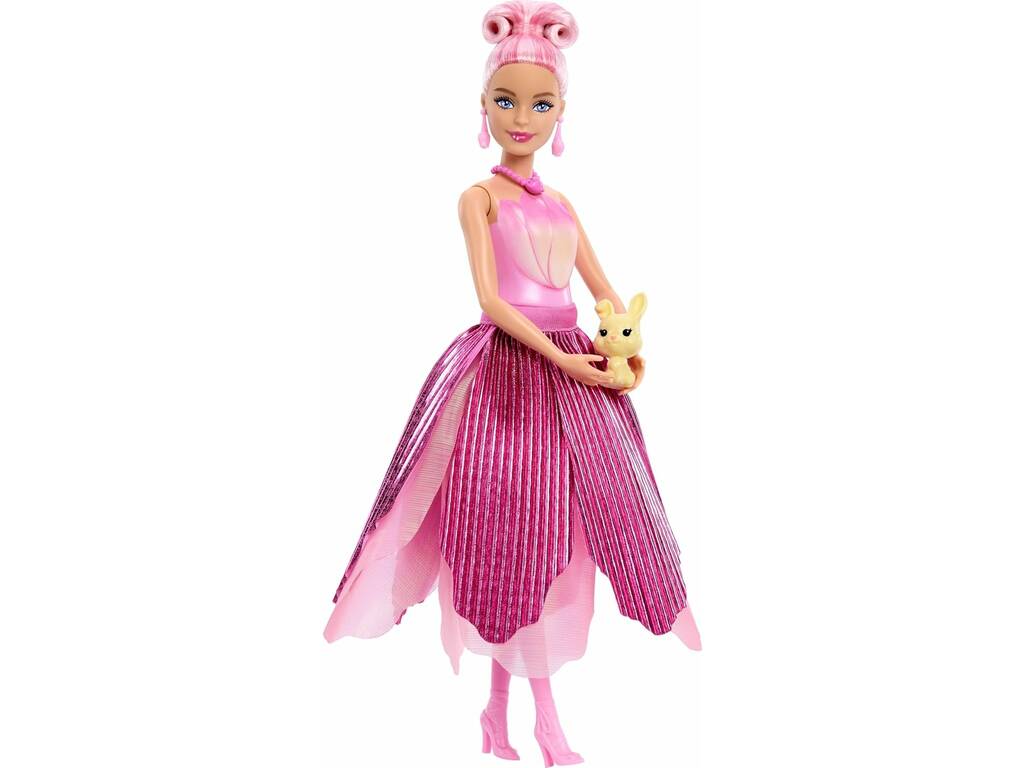 Barbie Petal Pop Muñeca Rosa con Mascota y Accesorios