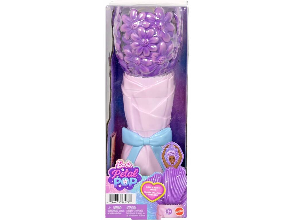 Barbie Petal Pop Muñeca Lila con Mascota y Accesorios