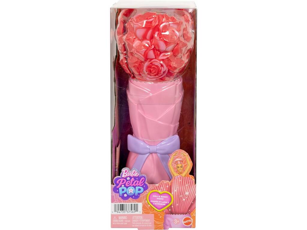 Barbie Petal Pop Boneca Fúcsia com Mascote e Acessórios