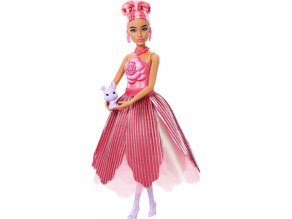 Barbie Petal Pop Boneca Fúcsia com Mascote e Acessórios