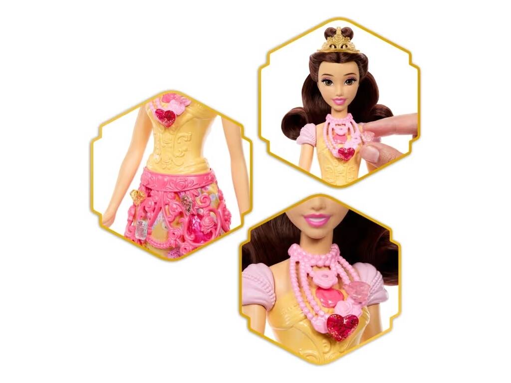 Princesas Disney Jewel Reveal Muñeca Bella con Accesorios