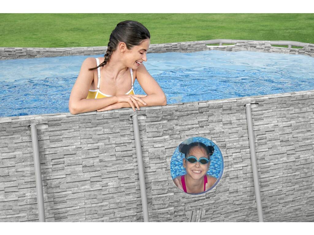 Piscina Desmontable Ovalada Steel Pro Max Splashview 427x250x100 cm. Bestway 56714