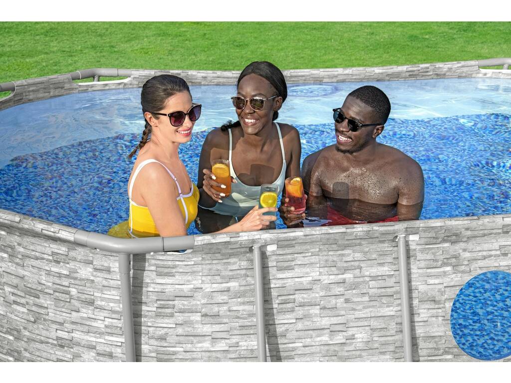Piscina Desmontable Ovalada Steel Pro Max Splashview 427x250x100 cm. Bestway 56714