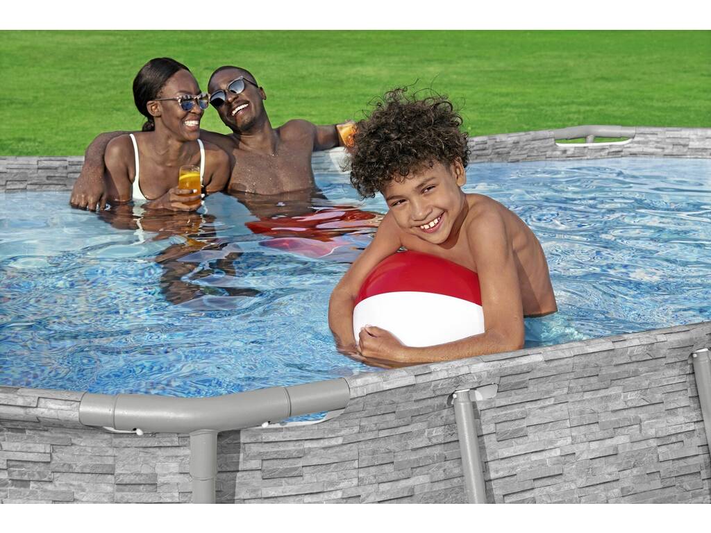 Piscina Desmontable Ovalada Steel Pro Max Splashview 427x250x100 cm. Bestway 56714