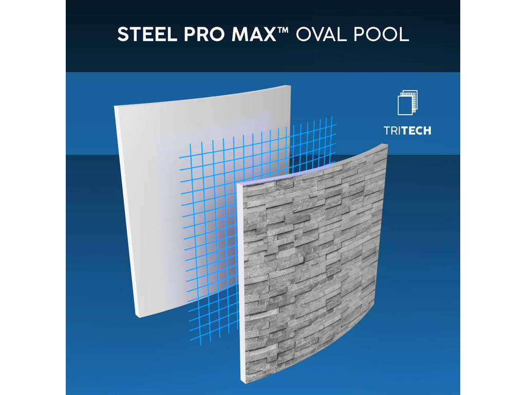 Piscina Desmontable Ovalada Steel Pro Max Splashview 427x250x100 cm. Bestway 56714