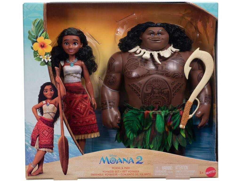 Disney Vaiana 2 Pack Conjunto de Viajeros con Muñeca Vaiana y Maui
