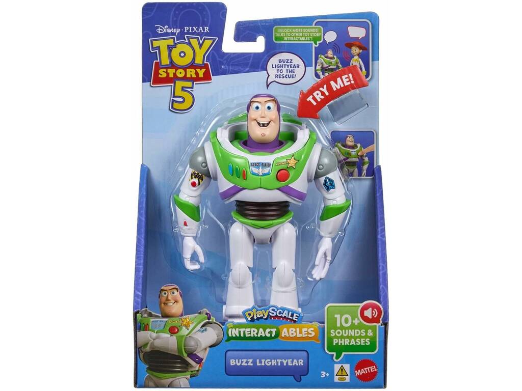 Toy Story 5 Figura Articulada Buzz Lightyear de 17 cm con Frases y Sonidos