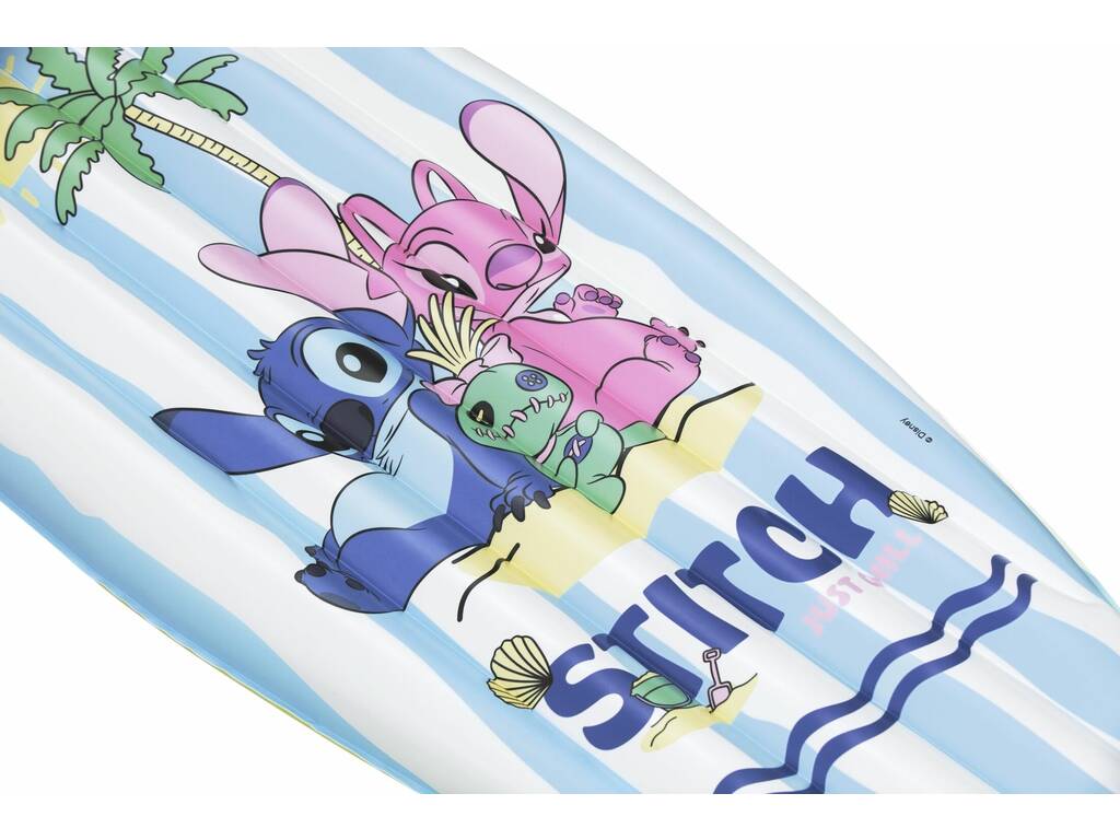 Disney Stitch Colchoneta Tabla de Surf Hinchable de 114x46 cm Stitch y Angel Bestway 9104V