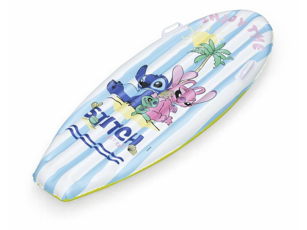 Disney Stitch Colchoneta Tabla de Surf Hinchable de 114x46 cm Stitch y Angel Bestway 9104V