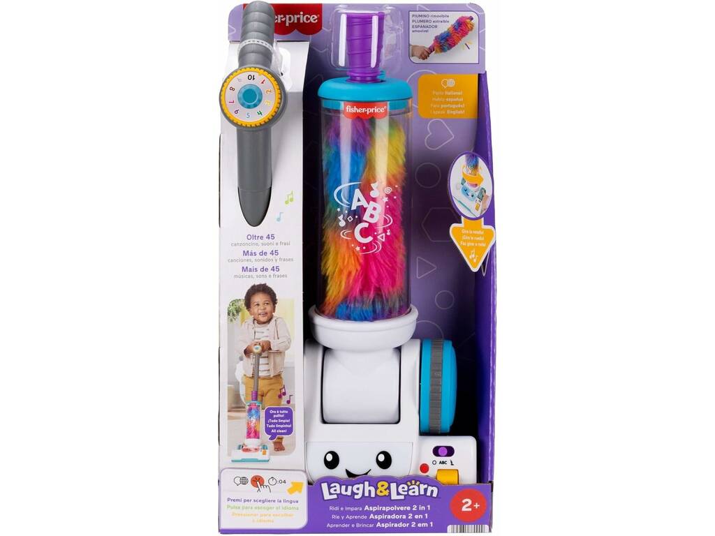 Fisher Price Ríe y Aprende Aspiradora 2 en 1 con Luz y Sonidos