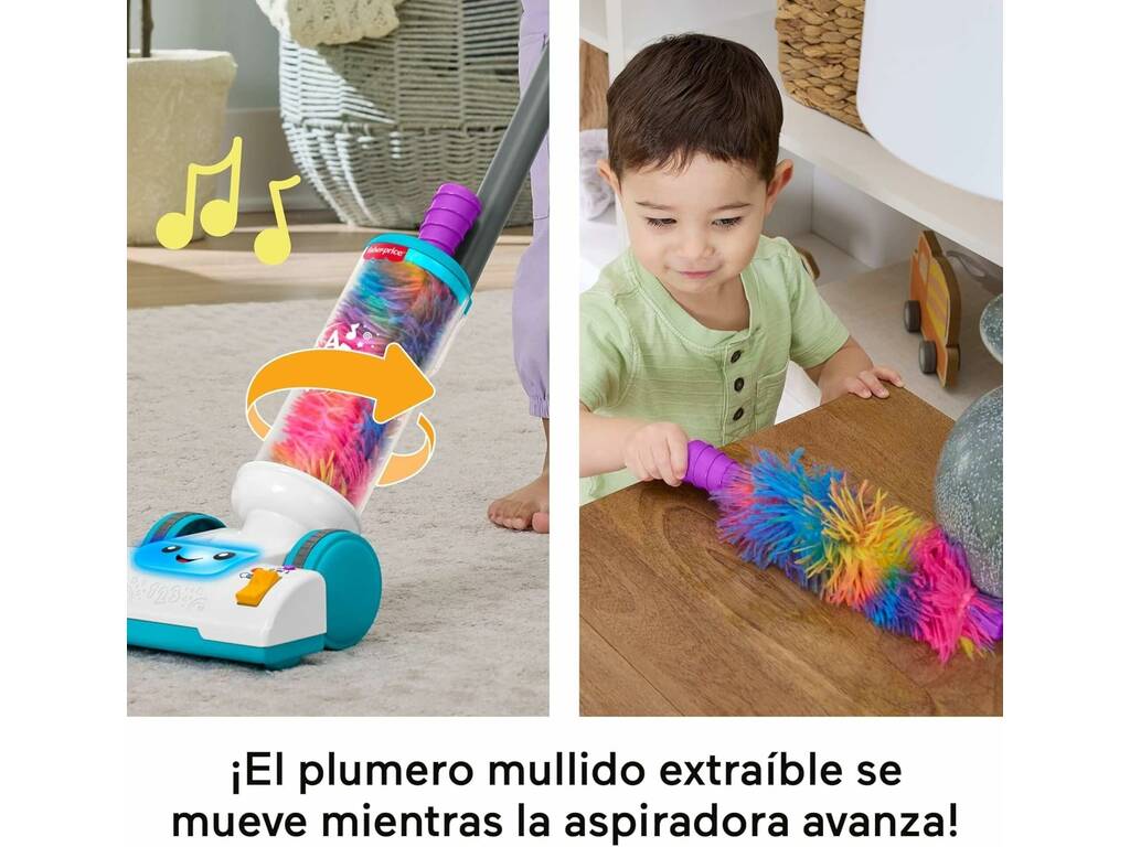 Fisher Price Ríe y Aprende Aspiradora 2 en 1 con Luz y Sonidos