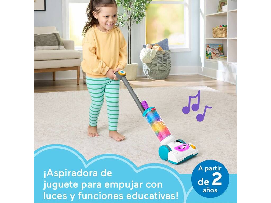 Fisher Price Ríe y Aprende Aspiradora 2 en 1 con Luz y Sonidos