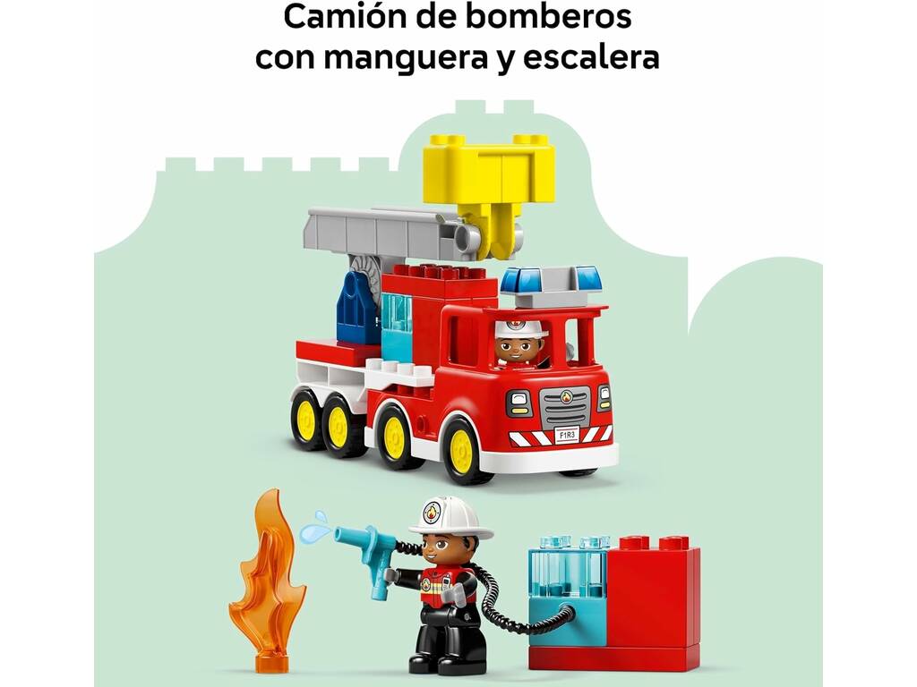 Lego Duplo Camión de Bomberos con Manguera y Bomberos