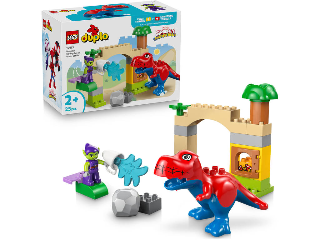 Lego Duplo Marvel Spidey And His Amazing Friends Dinosaurio Spidey vs Duende Verde