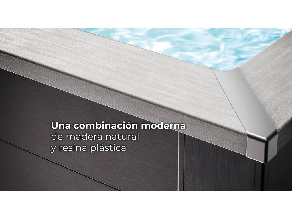 Piscine composite carrée 315 x 315 x 96 cm Gre KPCOR28T
