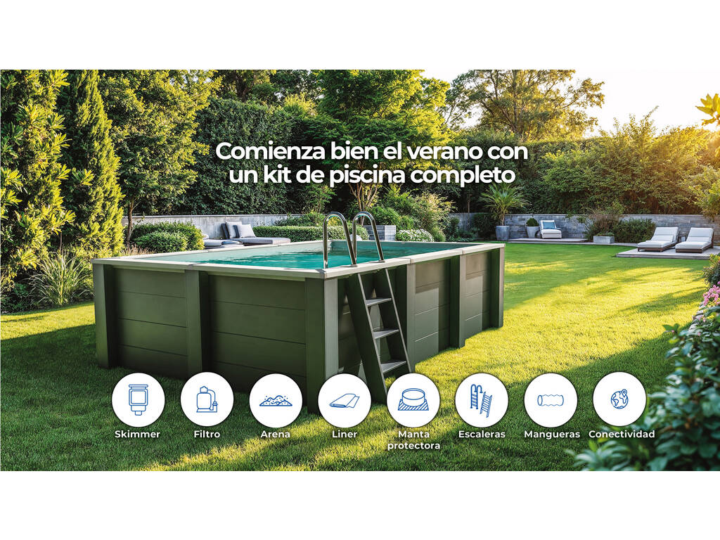 Piscine composite rectangulaire 315 x 175 x 96 cm Gre KPCOR2814T