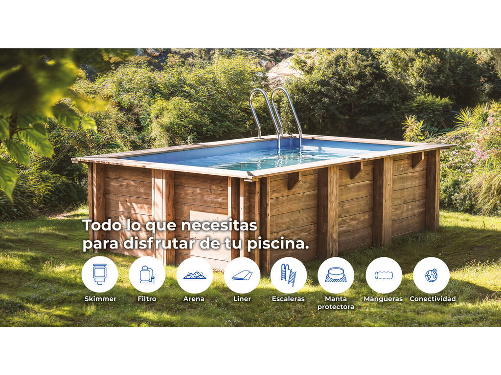 Piscine rectangulaire en bois Papaya 520 x 320 x 133 cm Gre WPPAPA