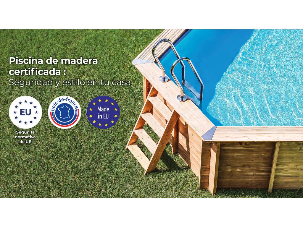 Piscine rectangulaire en bois Papaya 520 x 320 x 133 cm Gre WPPAPA